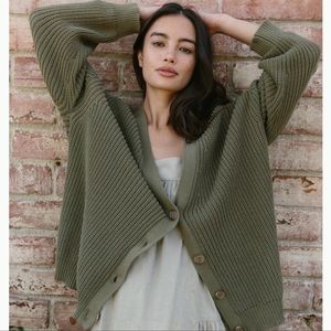 COPY - Jenni Kayne Cotton Cocoon Cardigan Sage Green Size Small